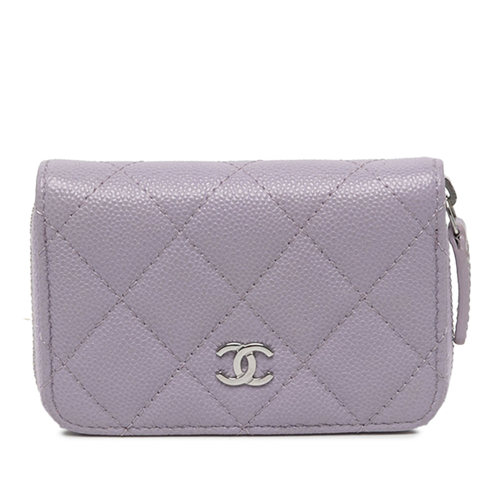 Pre-Loved Chanel CC Quilted Caviar Compact Zip Coin Pouch